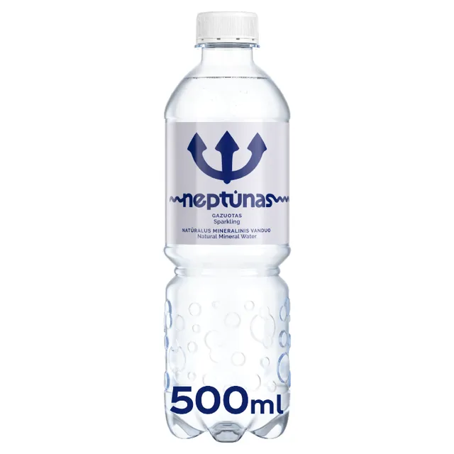 Gazuotas natūralus mineralinis vanduo NEPTŪNAS UNIQUE, 500 ml
