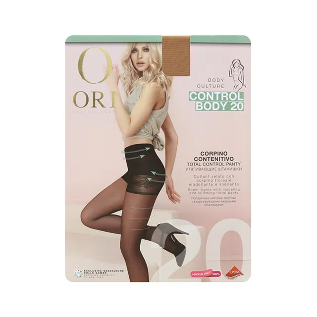 Moteriškos pėdkelnės ORI CONTROL BODY 20 DEN, 3 dydis, spalva NERO
