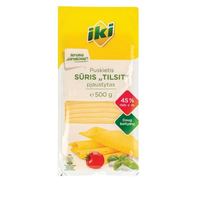 Puskietis sūris Tilsit, 45%, IKI, 500 g