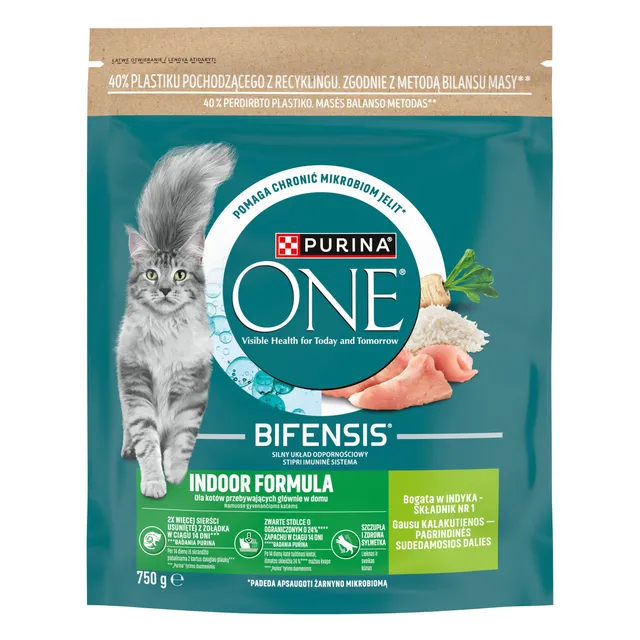 Sausas maistas katėms su kalakutiena PURINA ONE INDOOR FORMULA, 750g