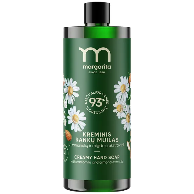 Kreminis rankų muilas su migdolų ir ramunėlių ekstraktais MARGARITA, 400 ml
