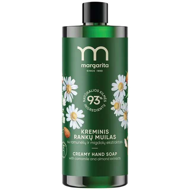 Kreminis rankų muilas su migdolų ir ramunėlių ekstraktais MARGARITA, 400 ml