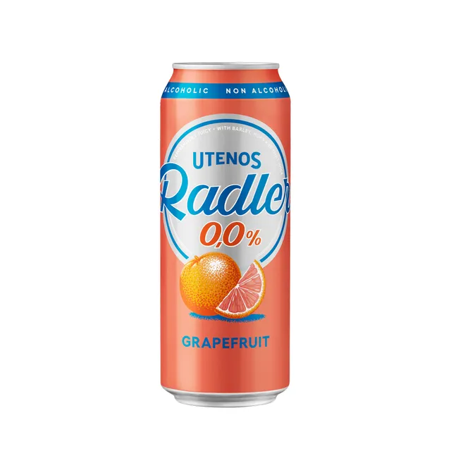 Nealkoholinis alaus kokteilis UTENOS RADLER GRAPEFRUIT (0,5%), 500 ml