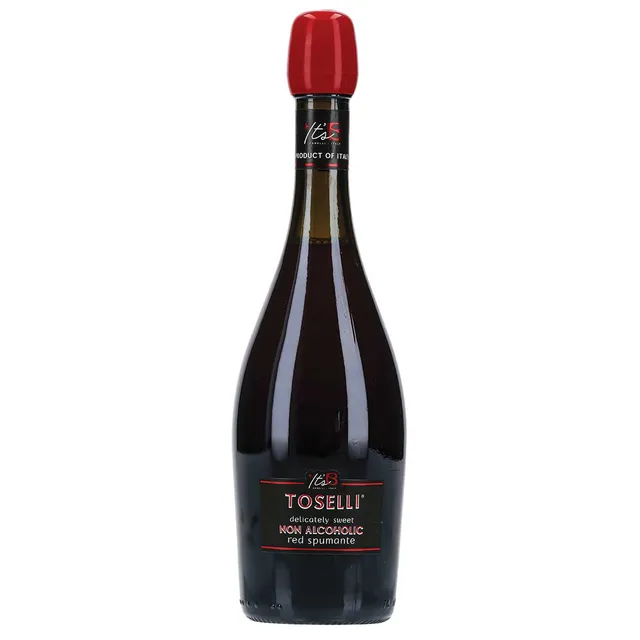 Raudonas, saldus nealkoholinis putojantis gėrimas BOSCA TOSELLI, 750 ml