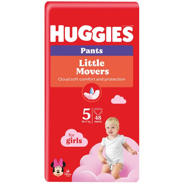 Sauskelnės 12-17kg HUGGIES PANTS GIRL, 44 vnt.