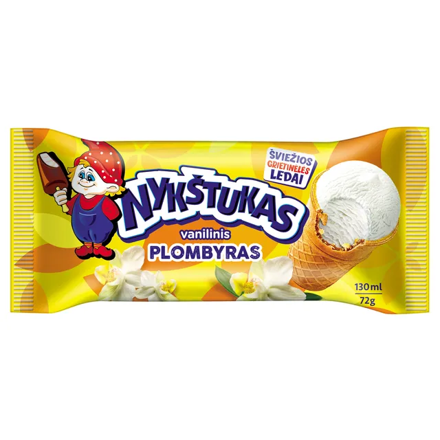 Vanilinis plombyras vafliniame puodelyje NYKŠTUKAS, 130 ml