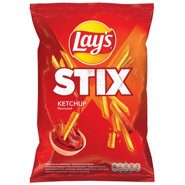 Kečupo skonio bulvių lazdelės LAY'S STIX, 130 g