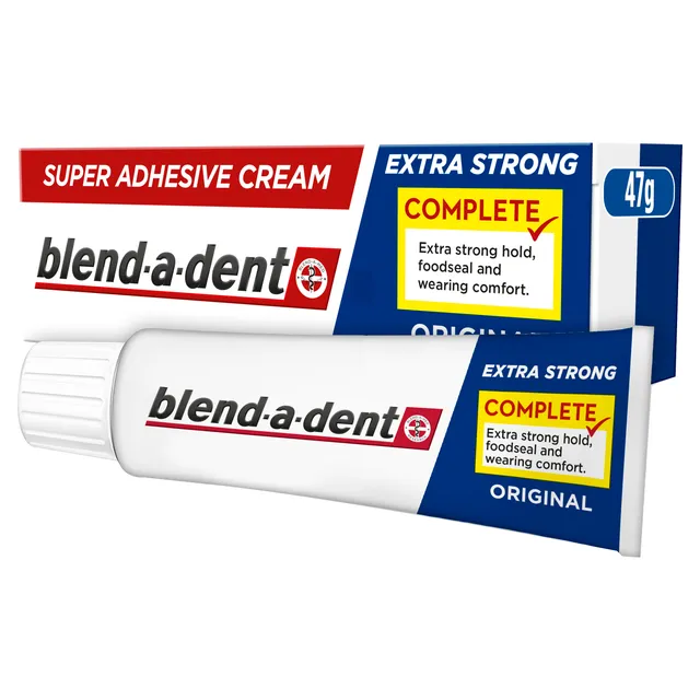 Fiksuojamasis dantų protezų kremas BLEND A DENT Complete Strong Hold, Fresh Flavor, 47 g