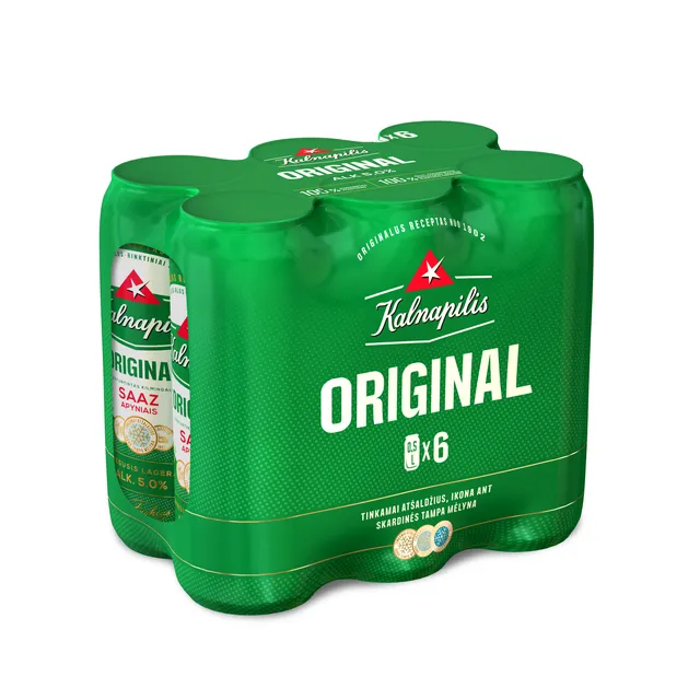 Šviesusis alus KALNAPILIS ORIGINAL (5%), 6 x 500 ml