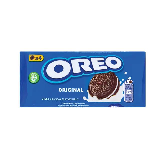 Kakaviniai sausainiai OREO su vanilės skonio įdaru 44 g