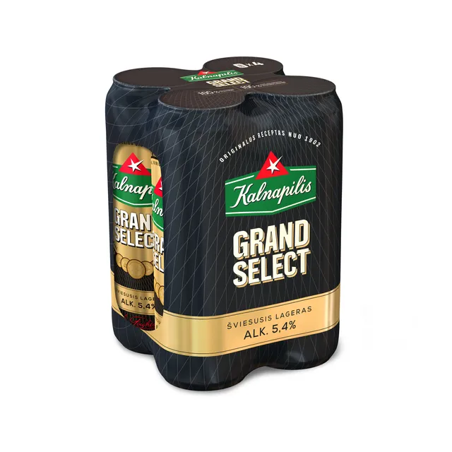 Šviesusis alus KALNAPILIO GRAND SELECT (5,4%), 4 x 568 ml