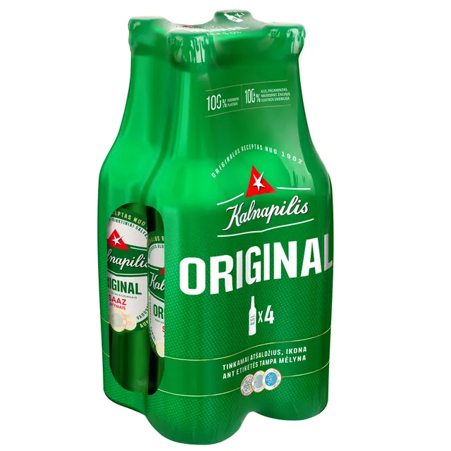 Šviesusis alus KALNAPILIO ORIGINAL LAGER BEER (5%), 4 x 500 ml