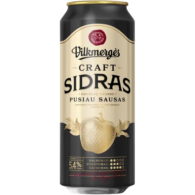 Sidras VILKMERGĖS craft (5.4%), 500 ml