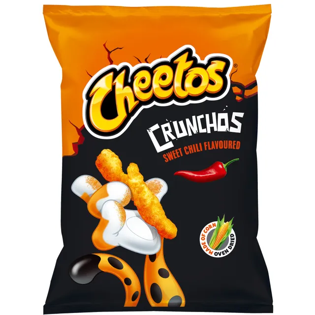 Saldžiųjų čili pipirų skonio kukurūzų užkandis CHEETOS CRUNCHOS, 165 g