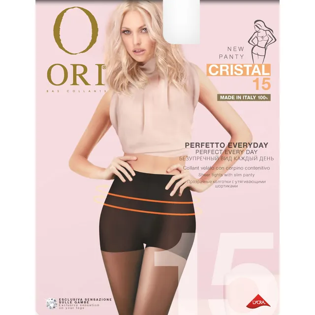 Moteriškos pėdkelnės ORI CRISTAL 15 DEN, 3 dydis, spalva NATURE