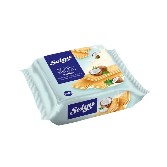Kokosų skonio vafliai SELGA, 180 g