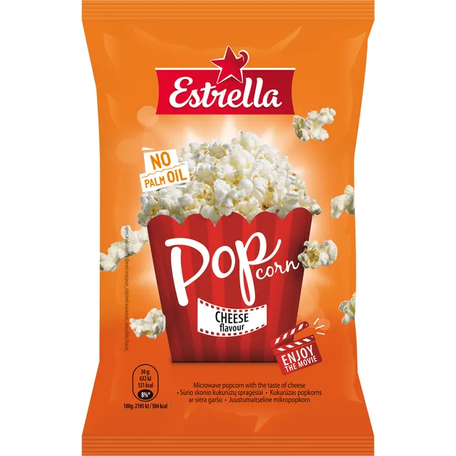 Kukurūzų spragėsiai sūrio skonio ESTRELLA, 90 g