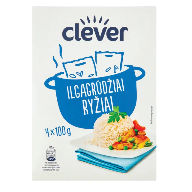 Ilgagrūdžiai ryžiai CLEVER, 400 g.