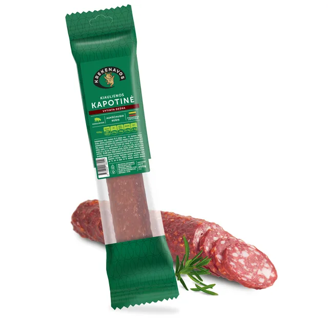 Vytinta Kiaulienos kapotinė dešra dujose 200g