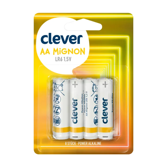 Elementai CLEVER ALKALINE AA, 8 vnt.