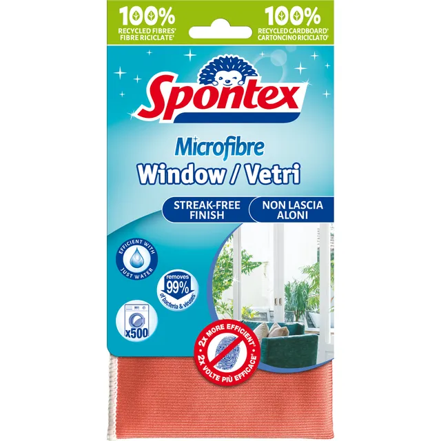 Spontex mikropluošto šluostė langams valyti MICROFIBRE, 1 vnt
