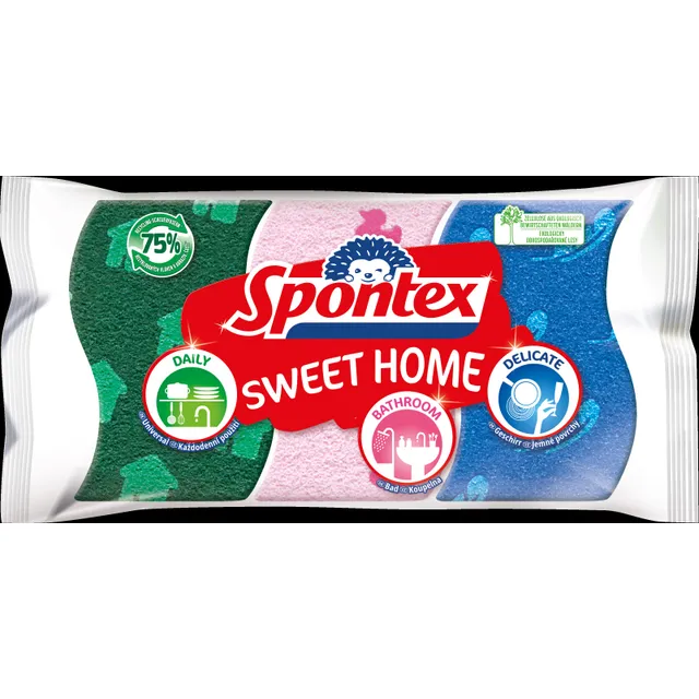 Spontex kempinėlių iš celiuliozės rinkinys SWEET HOME, 3 vnt