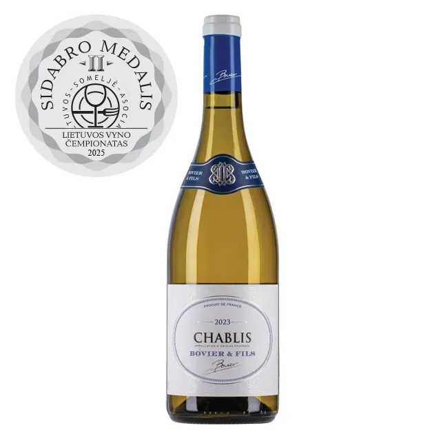 Baltasis sausas vynas BOVIER&FILS CHABLIS AOP (12,5%), 0,75 l