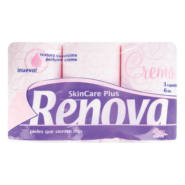 Tualetinis popierius RENOVA SKIN CARE PLUS, 6 vnt