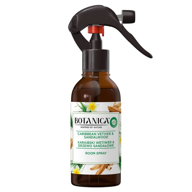Purškiamasis patalpų oro gaiviklis Botanica by Air Wick, karibinių vetiverijų ir santalų kvapo, 236 ml