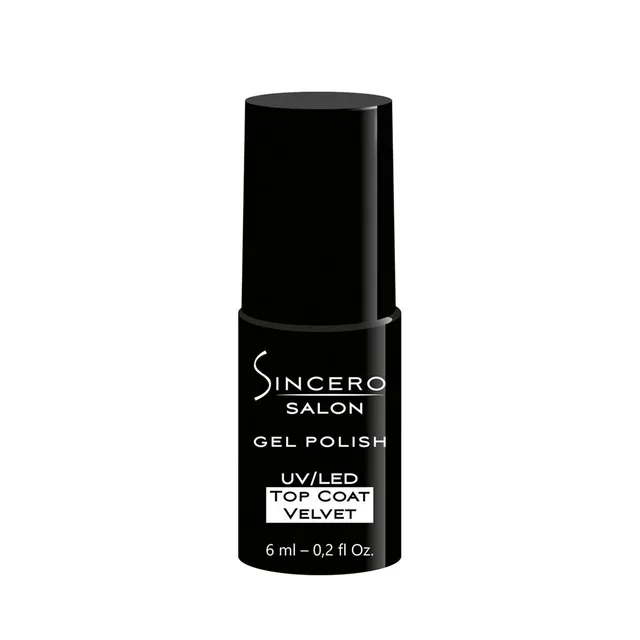 Matinis gelinio nagų lakas top coat velvet SINCERO SALON