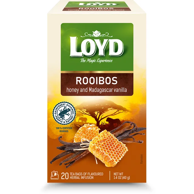Raudonoji arbata LOYD su medumi ir vanile, 40 g