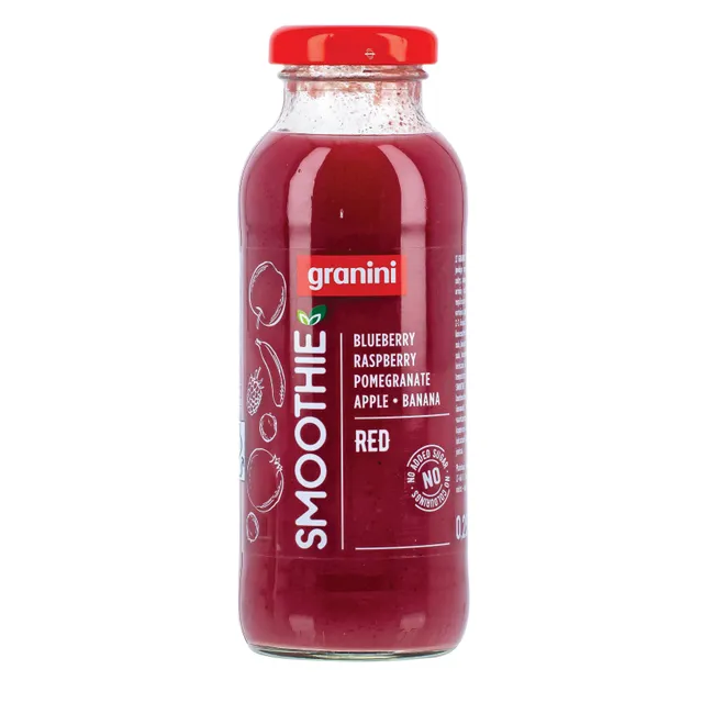 Braškių-bananų vaisių kokteilis GRANINI RED, 250 ml