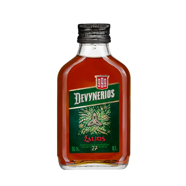 Balzamas spiritinis gėrimas ŽALIOS DEVYNERIOS (35%), 0,1 l
