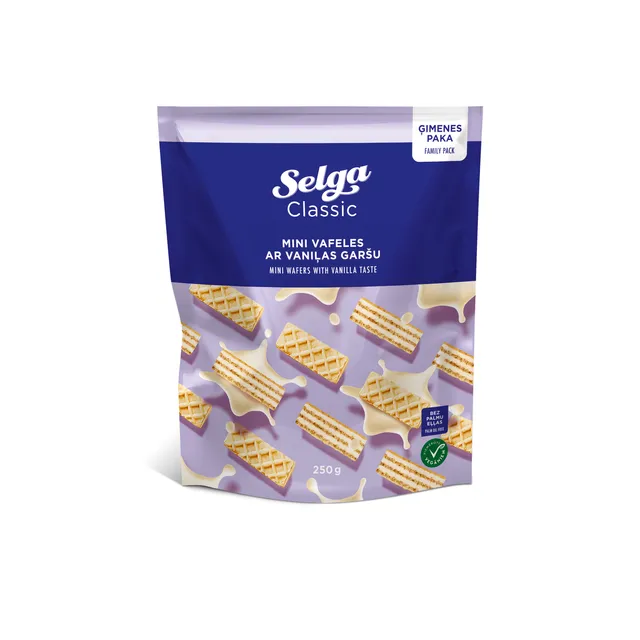 Mini vafliai vanilės skonio SELGA, 250 g