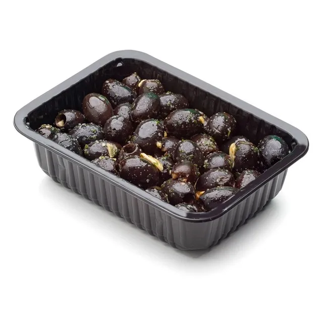 Marinuotos juodosios alyvuogės su česnakais ir medumi IKI ŠEFAI, 1 kg