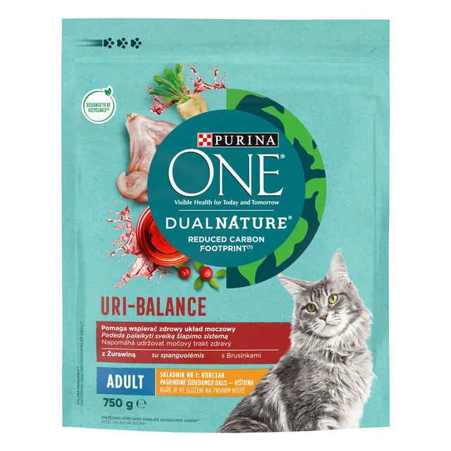 Sausas ėdalas katėms ONE DUAL NATURE CRANBERRY