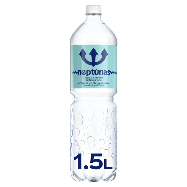 Švelniai gazuotas natūralus mineralinis vanduo NEPTŪNAS, 1,5 l