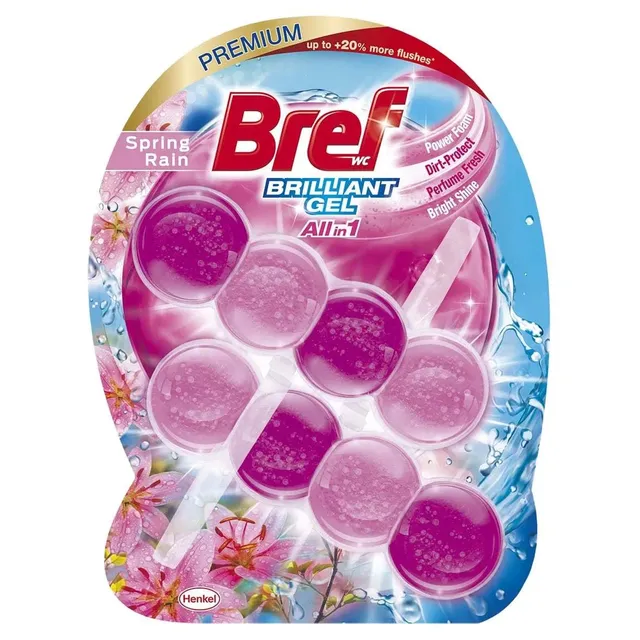 Valiklis-gaiviklis BREF BRILLIANT GEL SPRING RAIN, 84 g