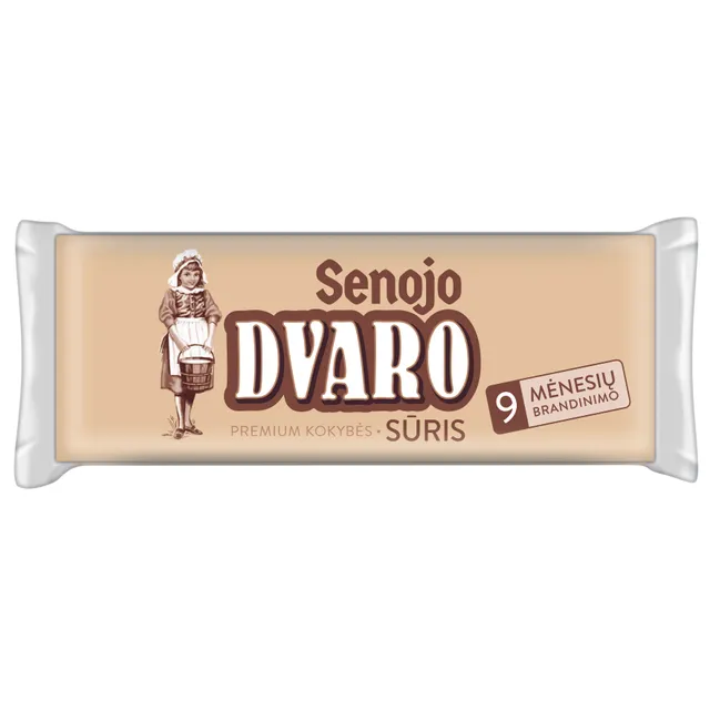 SENOJO DVARO sūris, brandintas 9 mėn., 45 % rieb. s. m., 200 g