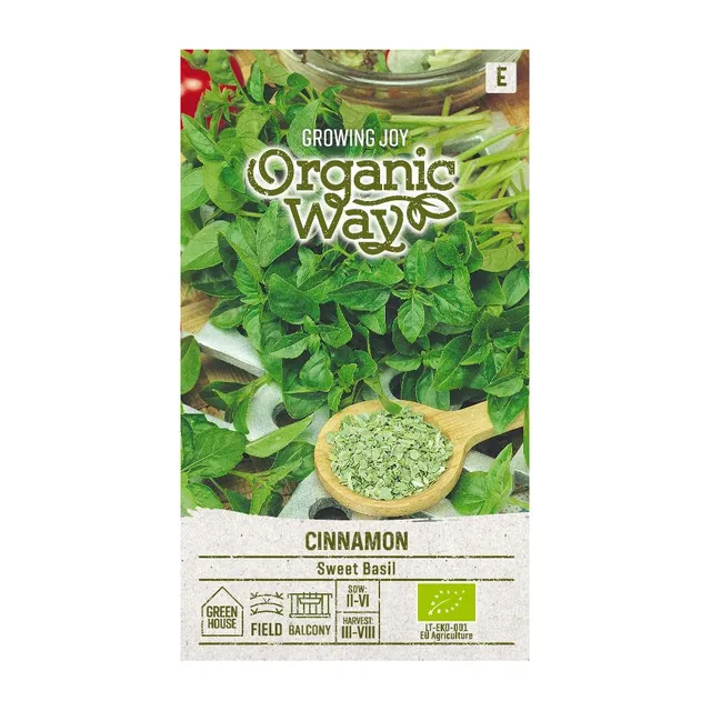 Sėklos ORGANIC WAY BAZILIKAI KVAPIEJI CINNAMON