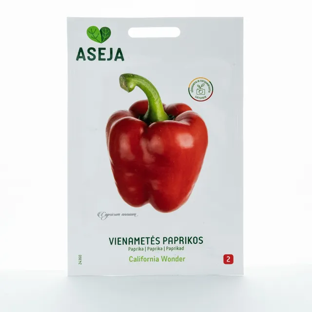 Sėklos ASĖJA VIENAMETĖS PAPRIKOS CALIFORNIA/WONDER,0,35GR, 24360(2)