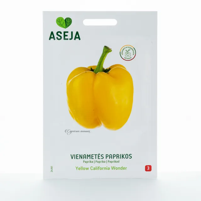 Sėklos ASĖJA VIENAMETĖS PAPRIKOS YELLOW CALIFOR/0,2GR, 24361(3)