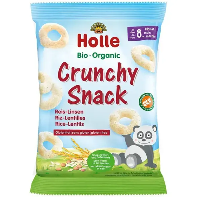 Ekologiški traškučiai su lęšiais ir ryžiais HOLLE, 25 g