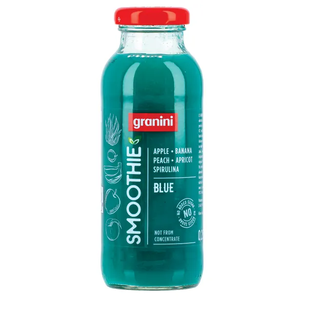 Obuolių-bananų-abrikosų vaisių kokteilis GRANINI BLUE, 250 ml
