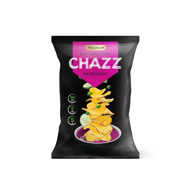 Bulvių traškučiai šaltibarščių skonio CHAZZ, 90 g