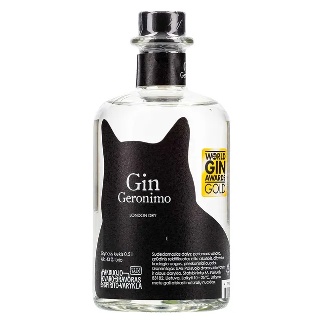 Džinas GERONIMO LONDON DRY GIN 43%, 0,5 l