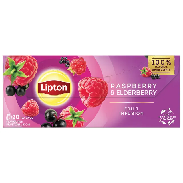 Vaisinė arbata aviečių ir šeivamedžio uogų skonio LIPTON