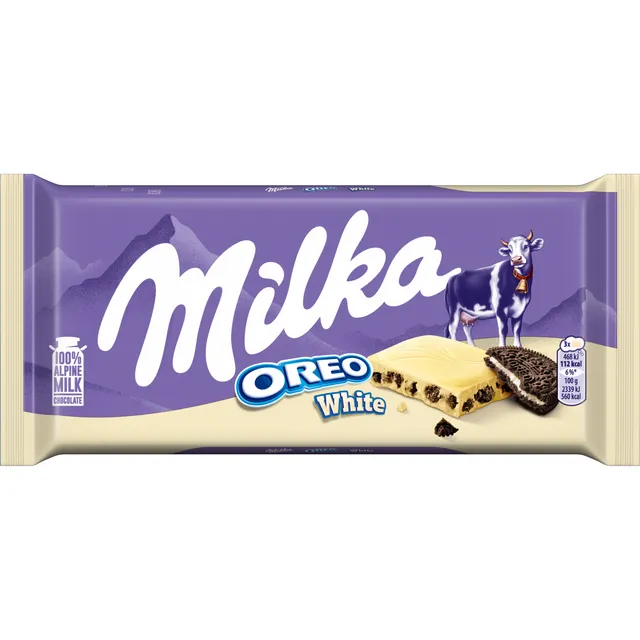 Šokoladas MILKA WHITE OREO COOKIES, 100 g