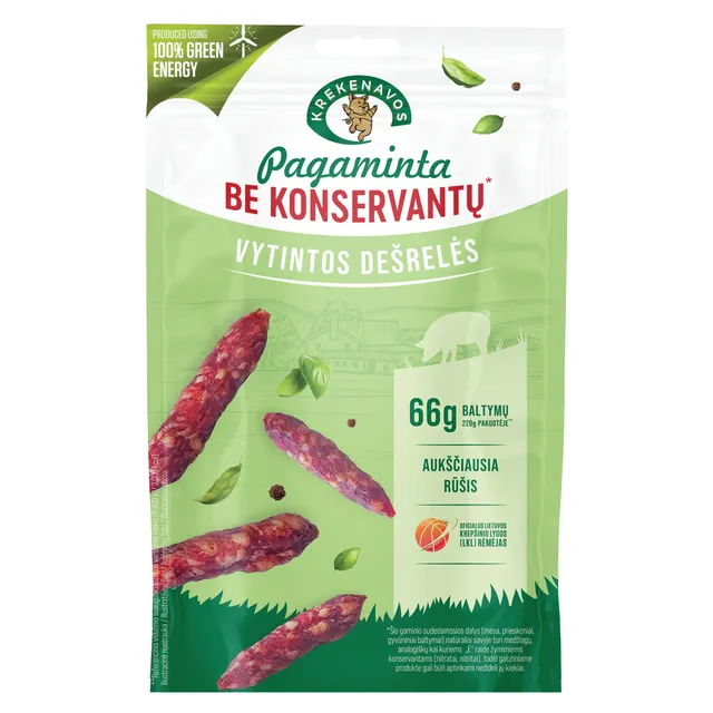 Vytintos Pagaminta be konservantų dešrelės dujose 220g