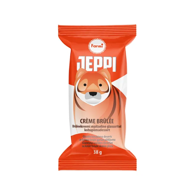Glaistytas varškės desertas JEPPI su Creme Briule įdaru, 38 g